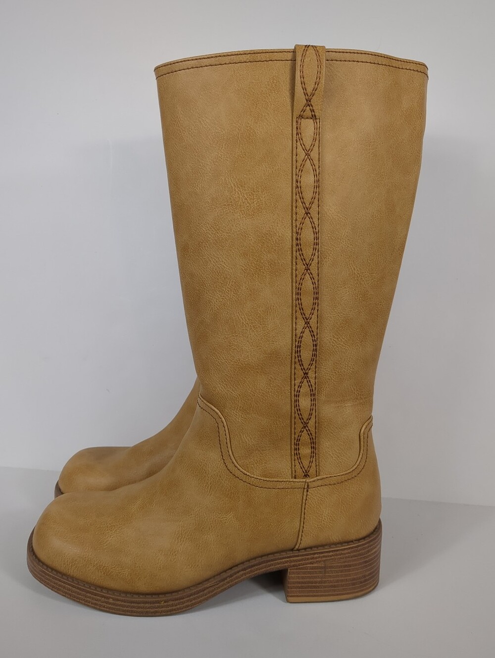 Tan/ Honey Women's Knee High Riding Boots Wide Width NWOT